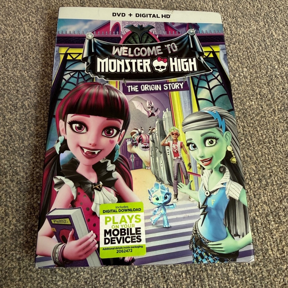 Welcome to Monster High The Origin Story DVD Slipcover Mattel 2016 Animated